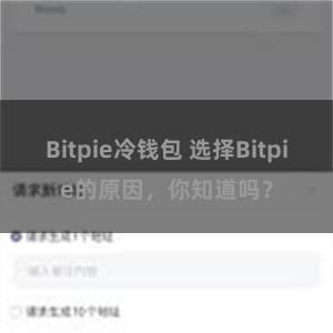 Bitpie冷钱包 选择Bitpie的原因，你知道吗？