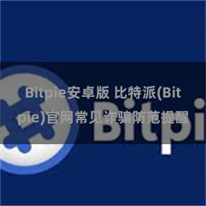 Bitpie安卓版 比特派(Bitpie)官网常见诈骗防范提醒