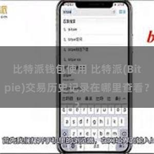 比特派钱包使用 比特派(Bitpie)交易历史记录在哪里查看？